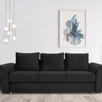 Canapea extensibila Ferrara, 232x97x75 cm, cu lada de depozitare, Graphite imagine