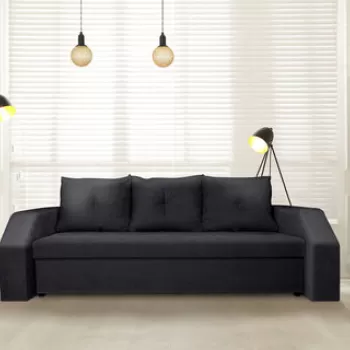 Canapea extensibila Marbella 230x93x77 cm, cu lada de depozitare, graphite imagine