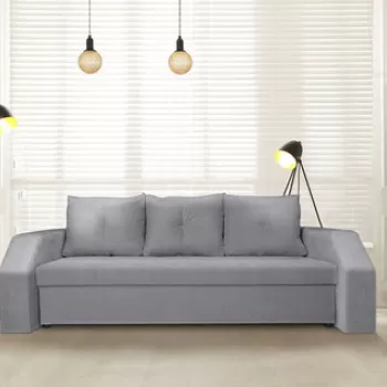 Canapea extensibila Marbella 230x93x77 cm, cu lada de depozitare, gri imagine