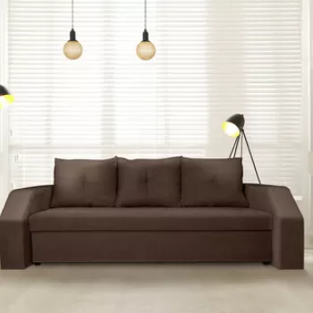 Canapea extensibila Marbella 230x93x77 cm, cu lada de depozitare, maro imagine