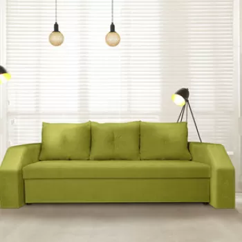 Canapea extensibila Marbella 230x93x77 cm, cu lada de depozitare, verde imagine