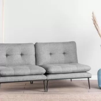 Canapea extensibila Martin Sofabed, Futon, 3 locuri, 180x130 cm, metal, gri imagine