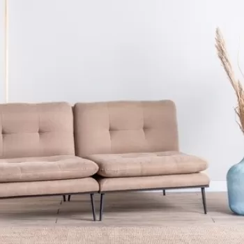 Canapea extensibila Martin Sofabed, Futon, 3 locuri, 180x130 cm, metal, mink imagine