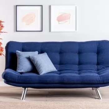 Canapea extensibila Misa Sofabed, Futon, 3 locuri, 198x128 cm, metal, bleumarin imagine