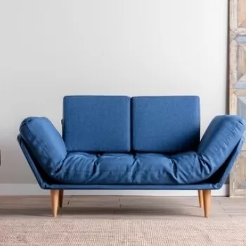 Canapea extensibila Nina Daybed, Futon, 3 locuri, 200x70 cm, metal, albastru parliament imagine