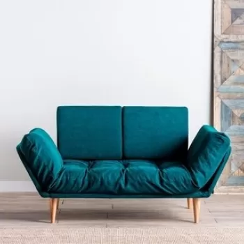 Canapea extensibila Nina Daybed, Futon, 3 locuri, 200x70 cm, metal, verde petrol imagine