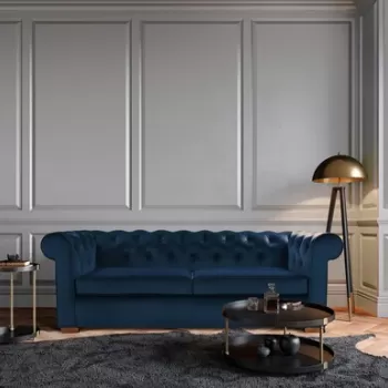 Canapea extensibila Oxford Chesterfield, 88x216x75 cm, 3 locuri, Dark Blue imagine