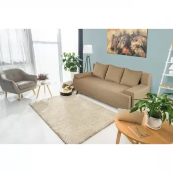 Canapea Extensibila Roma, 205x90x86 cm + lada de depozitare, cappuccino imagine