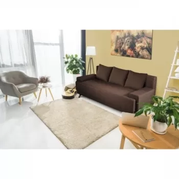 Canapea Extensibila Roma, 205x90x86 cm + lada de depozitare, maro imagine