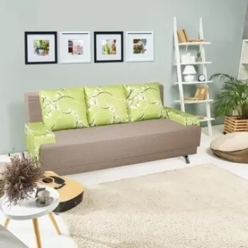 Canapea Extensibila Roma Beige Jasmine Flower 205x90x86 cm + lada de depozitare imagine