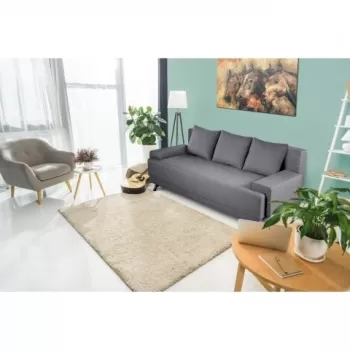 Canapea Extensibila Roma Grey 205x90x86 cm + lada de depozitare, gri imagine