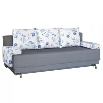 Canapea Extensibila Roma Grey Blue Anemone 205x90x86 cm, cu lada de depozitare imagine