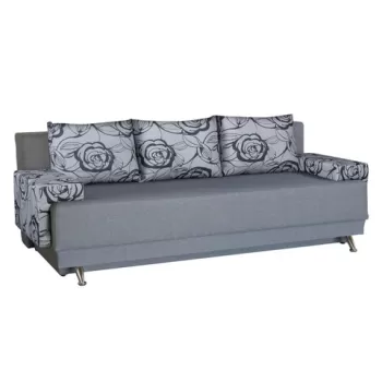 Canapea Extensibila Roma Grey Flower 205x90x86 cm, cu lada de depozitare imagine