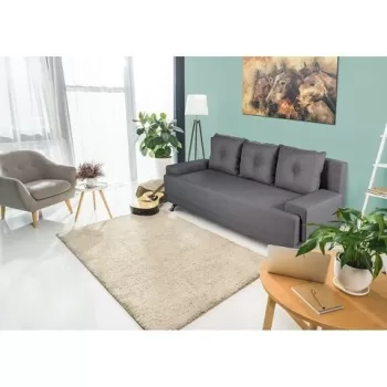 Canapea extensibila Roma Lux Grey 205x90x86 cm + lada de depozitare, gri imagine