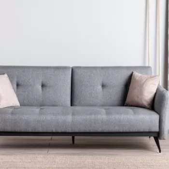 Canapea extensibila Ron Sofabed, Futon, 3 locuri, 190x125 cm, metal, gri imagine