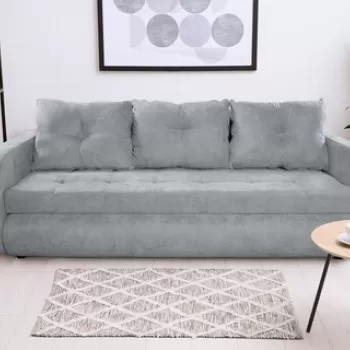 Canapea extensibila Siena, 230x97x78 cm, cu lada de depozitare, Gri imagine