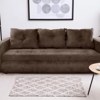 Canapea extensibila Siena, 230x97x78 cm, cu lada de depozitare, Maro imagine