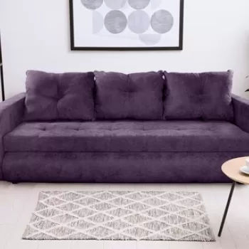 Canapea extensibila Siena, 230x97x78 cm, cu lada de depozitare, Mov imagine