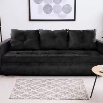 Canapea extensibila Siena, 230x97x78 cm, cu lada de depozitare, Negru imagine