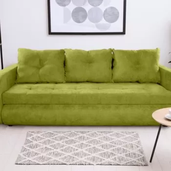 Canapea extensibila Siena, 230x97x78 cm, cu lada de depozitare, Verde imagine