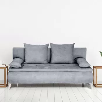 Canapea extensibila Sofie, cu lada pentru depozitare, 3 locuri, 203x92x86 cm, Gri imagine