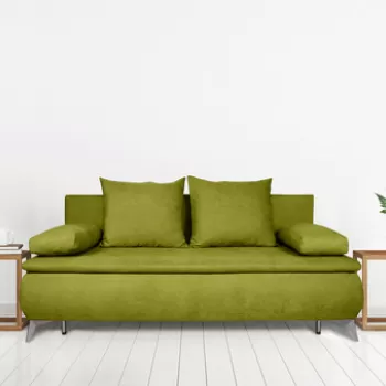 Canapea extensibila Sofie, cu lada pentru depozitare, 3 locuri, 203x92x86 cm, Verde imagine
