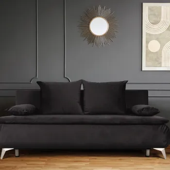 Canapea extensibila Sofie Lux, 203x92x86 cm, 3 locuri, lada pentru depozitare, graphite imagine