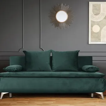 Canapea extensibila Sofie Lux, 203x92x86 cm, 3 locuri, lada pentru depozitare, verde pin imagine