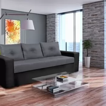 Canapea extensibila, Toledo, 226x90x86 cm, lada de depozitare, Gri/Antracit imagine