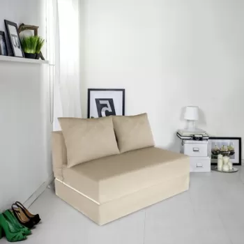 Canapea extensibila Urban Living, 136x80x40 cm, Bej imagine