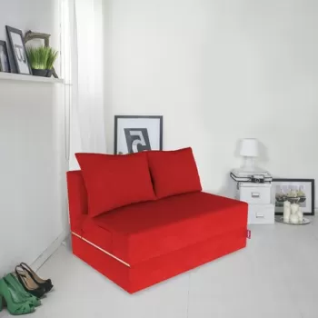 Canapea extensibila Urban Living, 136x80x40 cm, Rosu imagine