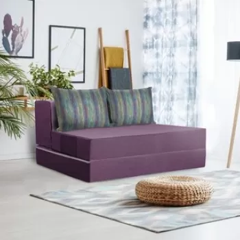 Canapea extensibila Urban Living Bedora 136x80x40 cm Purple/Stripes imagine