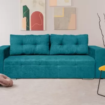 Canapea extensibila Venice 238x96x80 cm, cu lada de depozitare, Albastru imagine