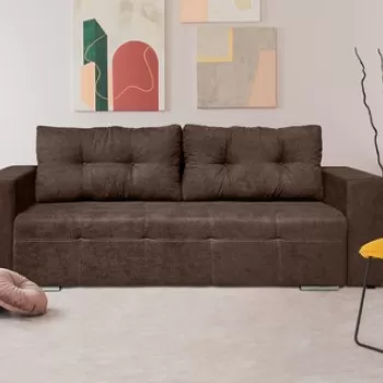 Canapea extensibila Venice 238x96x80 cm, cu lada de depozitare, Maro imagine