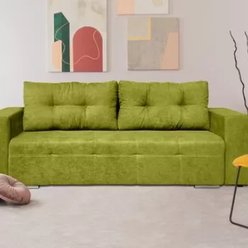 Canapea extensibila Venice 238x96x80 cm, cu lada de depozitare, Verde imagine