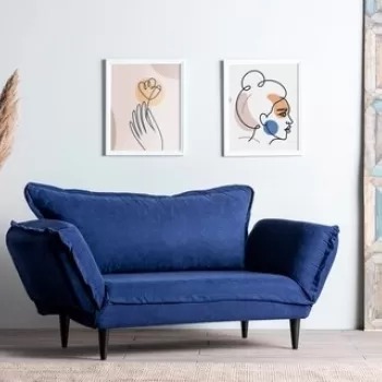 Canapea extensibila Vino Daybed, Futon, 3 locuri, 200x70 cm, metal, bleumarin imagine
