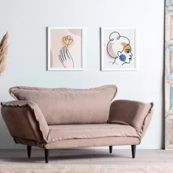 Canapea extensibila Vino Daybed, Futon, 3 locuri, 200x70 cm, metal, mink imagine