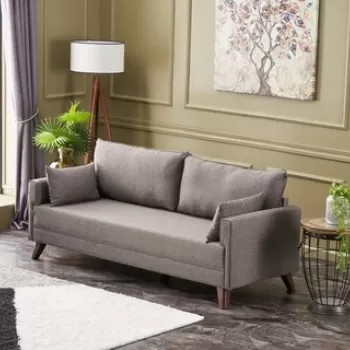 Canapea fixa Bella, Balcab Home, 3 locuri, 208x81x85 cm, lemn, maro imagine