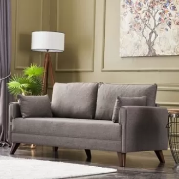 Canapea fixa Bella Sofa, Balcab Home, 2 locuri, 177x81x85 cm, lemn, maro imagine