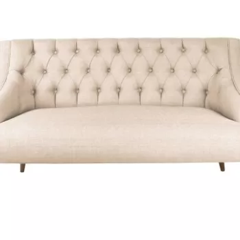 Canapea fixa Lamont, Zeon, 2 locuri, 140x74x80 cm, lemn, crem imagine