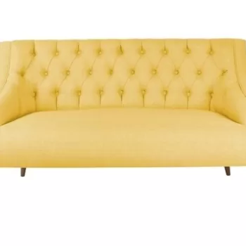 Canapea fixa Lamont, Zeon, 2 locuri, 140x74x80 cm, lemn, galben imagine