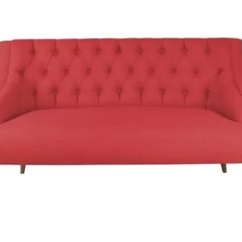 Canapea fixa Lamont, Zeon, 2 locuri, 140x74x80 cm, lemn, rosu imagine