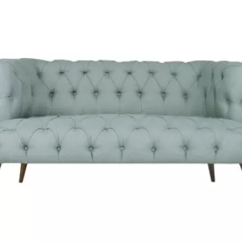 Canapea fixa West Monroe, Zeon, 2 locuri, 140x75x76 cm, lemn, albastru imagine