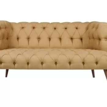 Canapea fixa West Monroe, Zeon, 2 locuri, 140x75x76 cm, lemn, ciocolatiu imagine