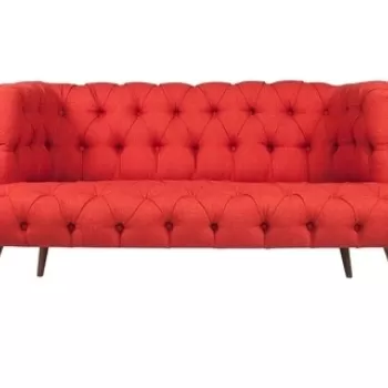 Canapea fixa West Monroe, Zeon, 2 locuri, 140x75x76 cm, lemn, rosu imagine