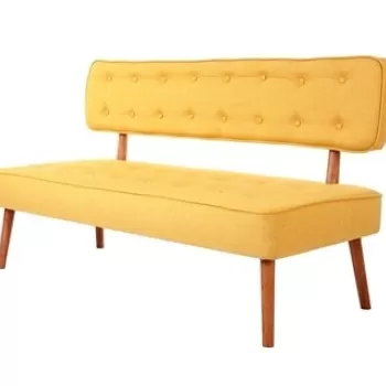 Canapea fixa Westwood Loveseat, Zeon, 2 locuri, 140x64x78 cm, lemn, galben imagine
