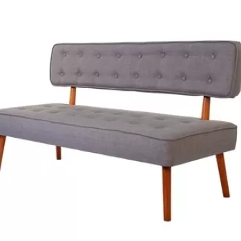 Canapea fixa Westwood Loveseat, Zeon, 2 locuri, 140x64x78 cm, lemn, gri imagine