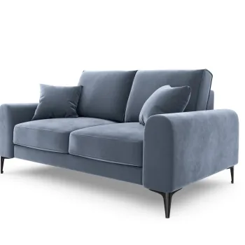 Canapea, Madara, Mazzini Sofas, 2 locuri, 172x102x90 cm, catifea, albastru deschis imagine