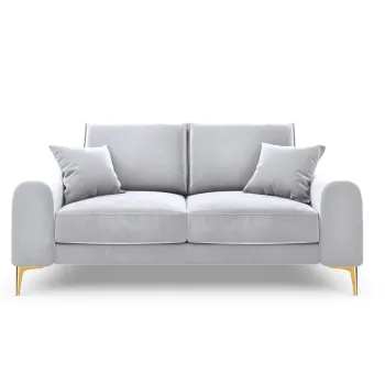Canapea, Madara, Mazzini Sofas, 2 locuri, gold legs, 172x102x90 cm, catifea, argintiu imagine