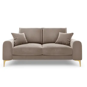 Canapea, Madara, Mazzini Sofas, 2 locuri, gold legs, 172x102x90 cm, catifea, bej imagine